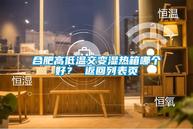 合肥高低溫交變濕熱箱哪個好？ 返回列表頁