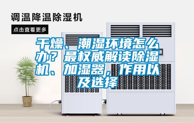 干燥、潮濕環(huán)境怎么辦？最權(quán)威解讀除濕機、加濕器，作用以及選擇